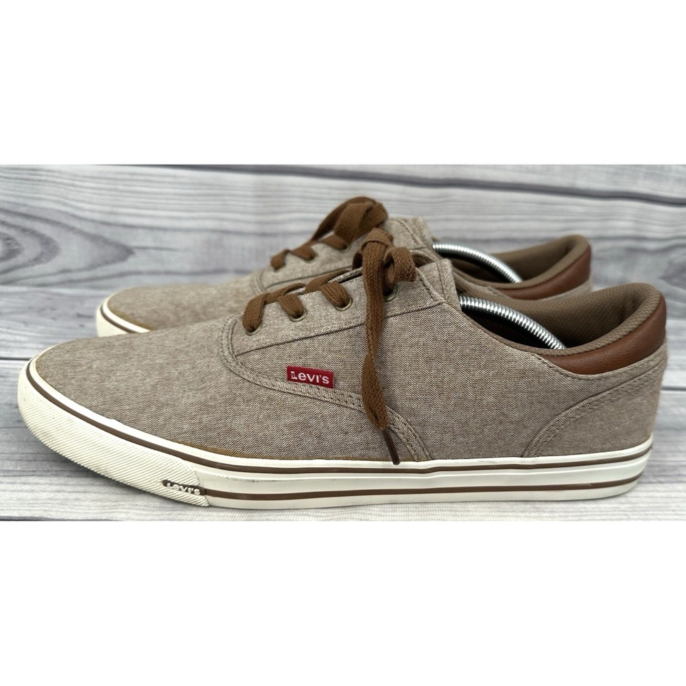 LEVI'S BROWN CANVAS LACE UP CASUAL SNEAKERS Men's Size 13